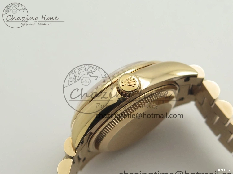 MiroTime 0412 DateJust 28mm RG BP Maker Best Edition Brown Diam Dial Fluted Bezel On RG Bracelet ETA TopPick 3441